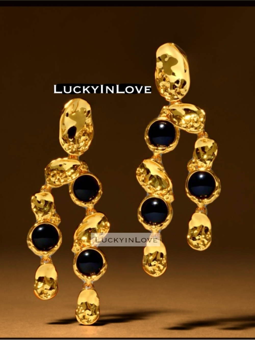 ALEXIS BITTAR • Brut Onyx Coin Chandelier Earrings